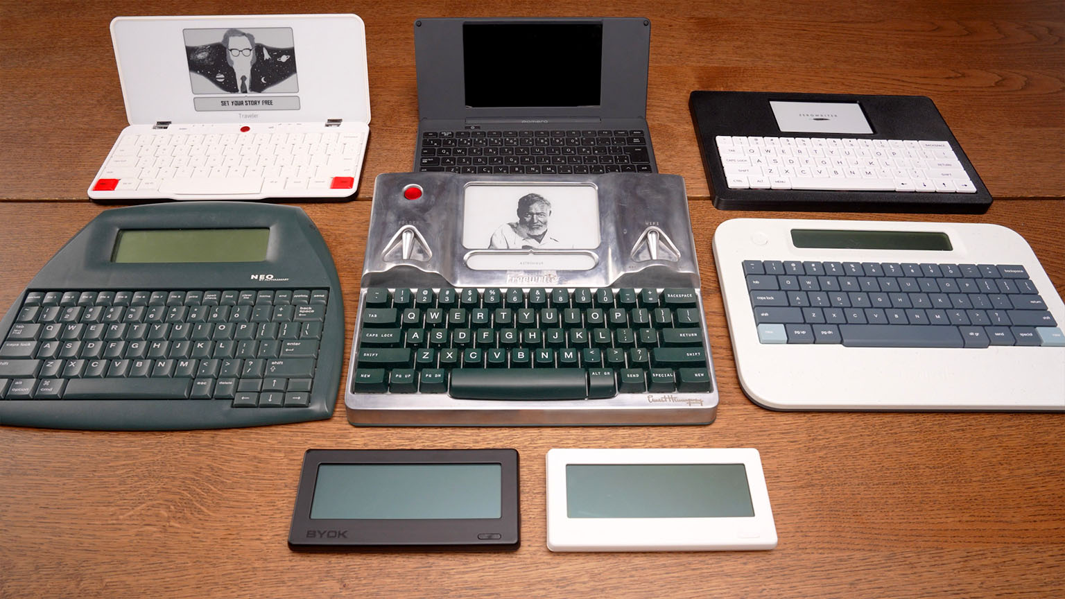 Comparison of seven distraction-free writing devices